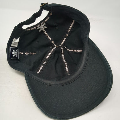 Adidas Baseball Cap Black OSFM Trefoil Logo Large Graphic Cotton Slideback Hat