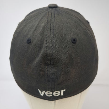 Veer Baseball Cap Black M Stretch Fit Embroidered Logo Curved Brim Comfort Hat