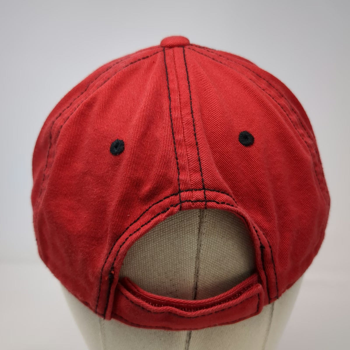 Old Navy Red Baseball Cap One Size Embroidered Crabbies Fishmarket Strapback Hat