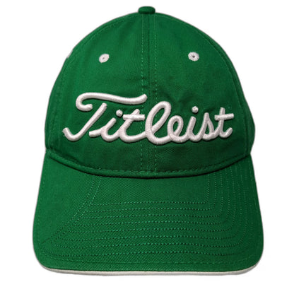 Titleist Baseball Cap Green One Size Slideback Cotton Embroidered Golf Hat
