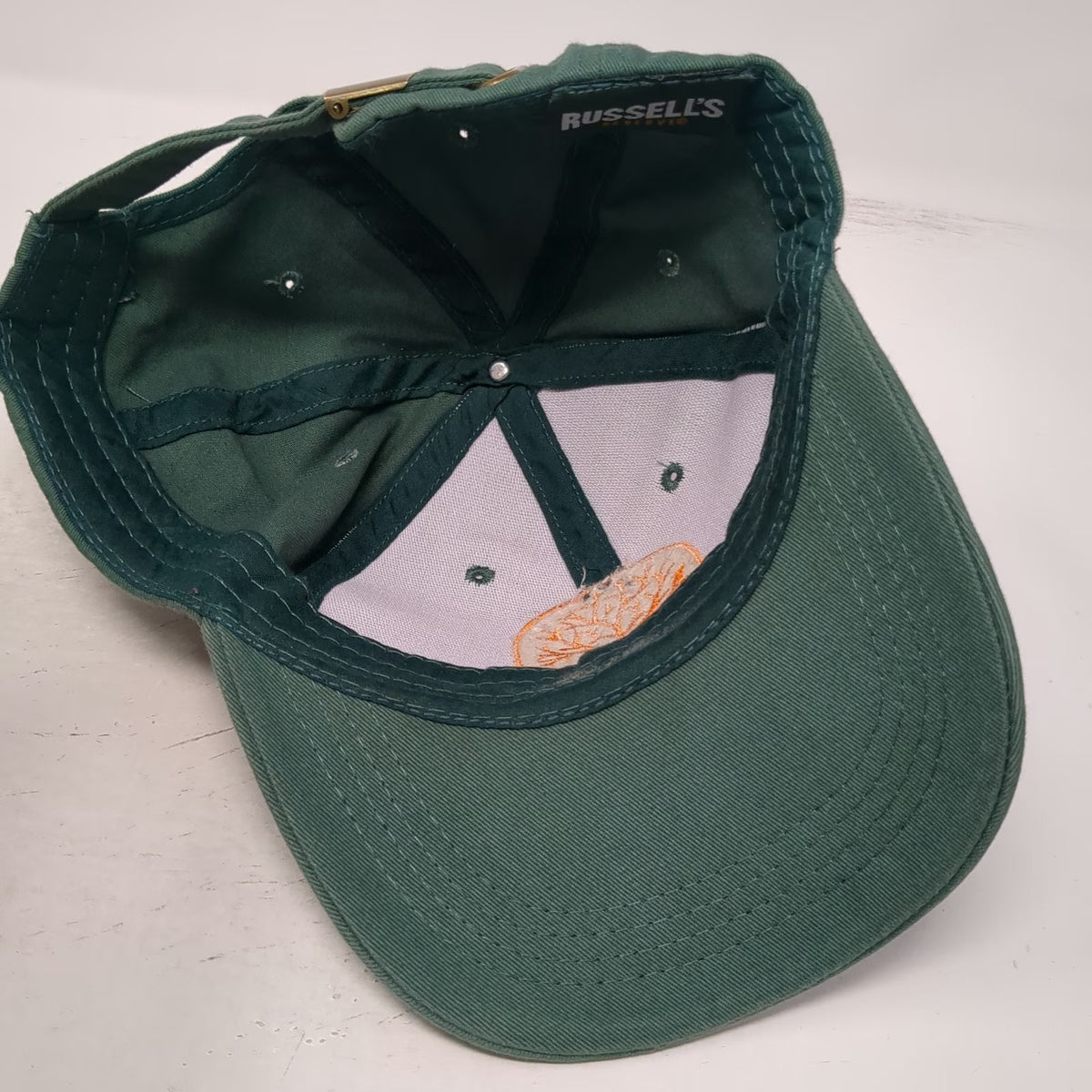Russell's Reserve Baseball Cap Green One Size Tree Logo Slideback Cotton Hat