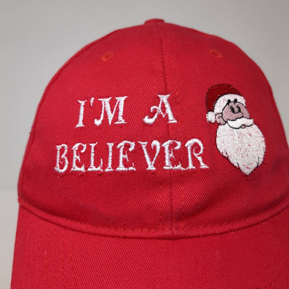 I'm a Santa Believer Strapback Hat Red One Size Adjustable Bayside