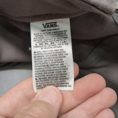 Vans 5 Panel Gray One Size Snapback Hat Off The Wall Logo Structured Embroidered