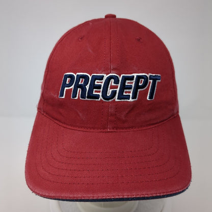 Precept Slideback Hat Red One Size Adjustable Embroidered 6 Panel
