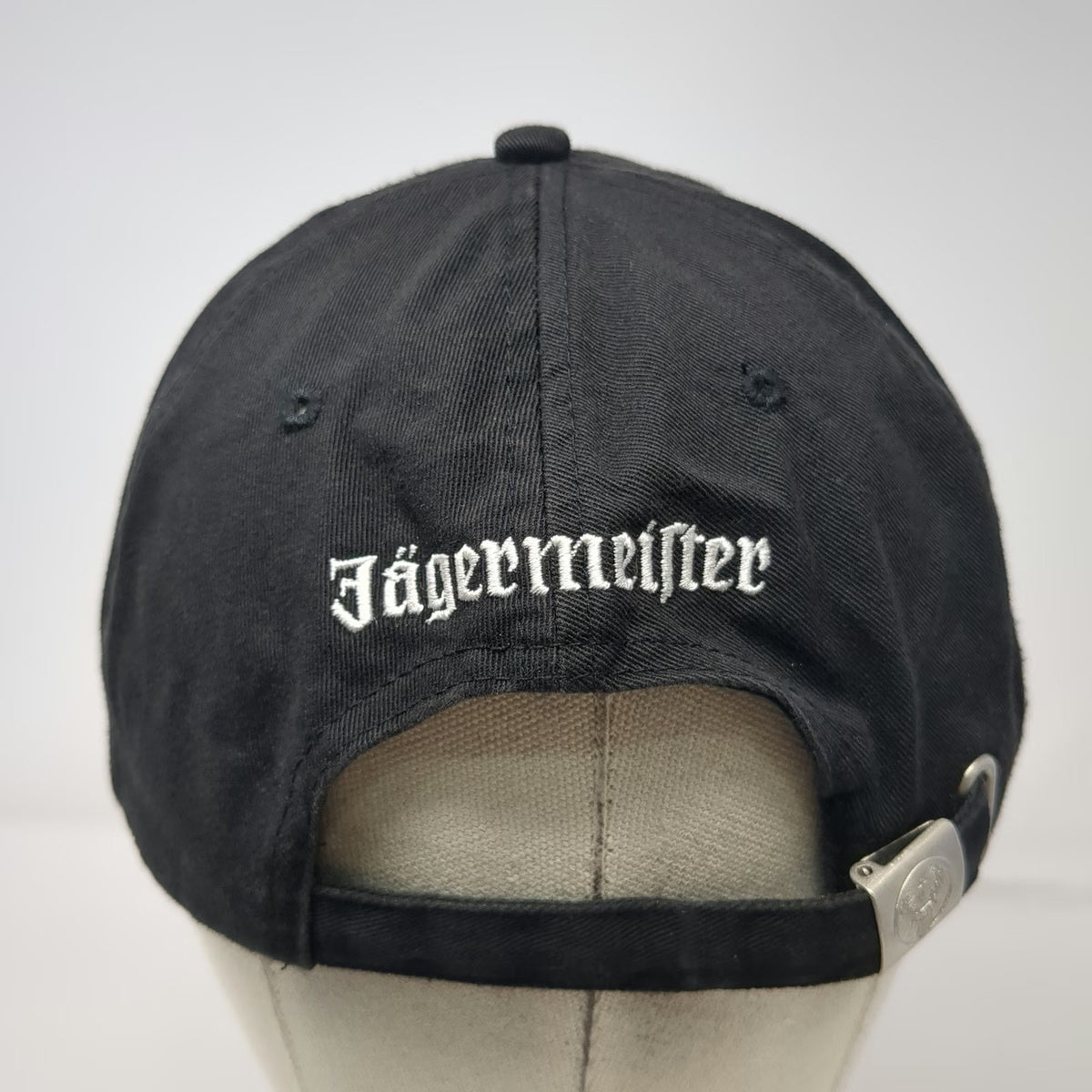 Jägermeister Baseball Cap Black One Size Rubber Patch Orange Brim Piping Hat