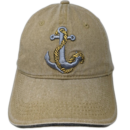 Island Dreams Baseball Cap Brown OSFM Anchor Bahamas Adjustable Slideback Hat