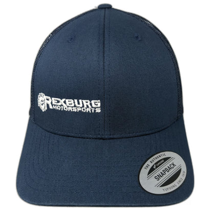 Yupoong Trucker Hat Blue One Size Rexburg Motorsports Mesh Snapback Structured
