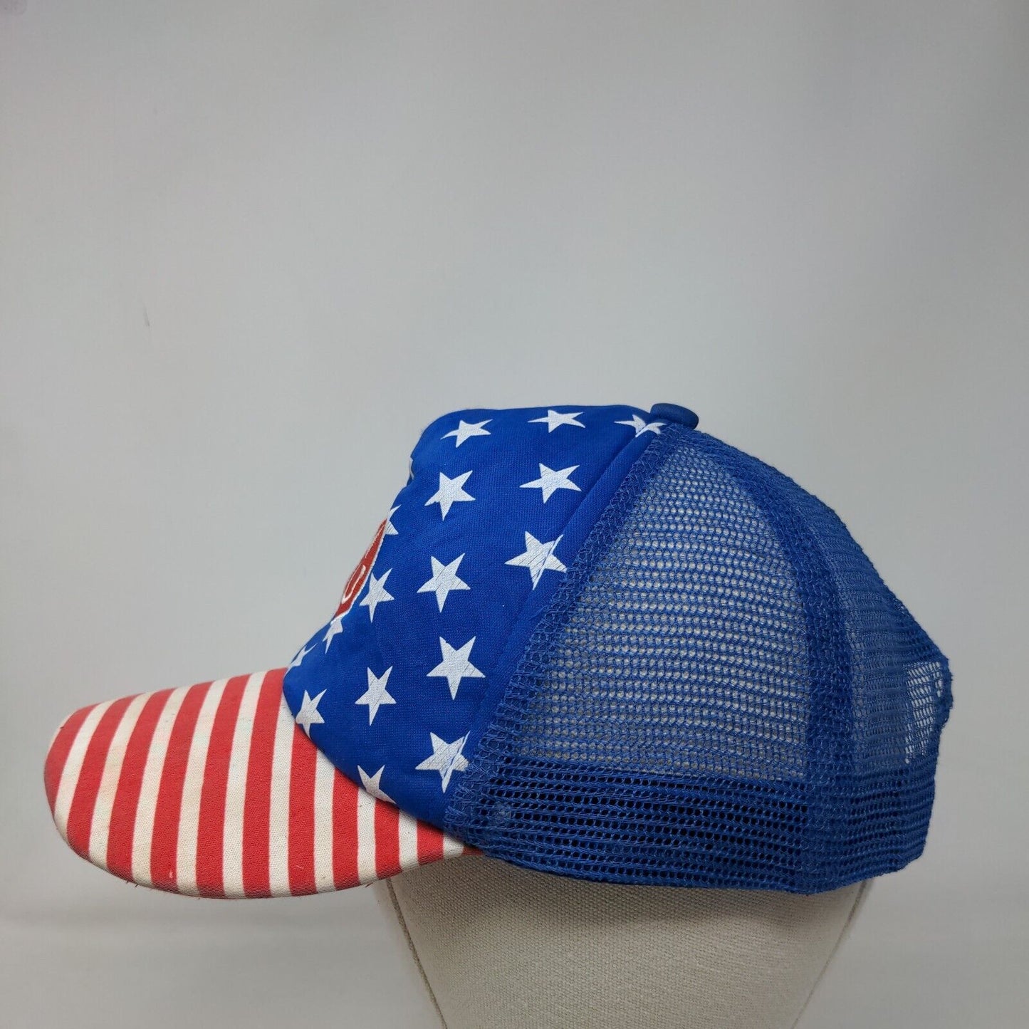 Smiley Face American Flag Snapback Mesh Back Trucker Hat Multi One Size