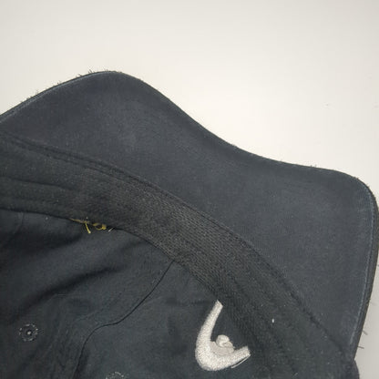 Lynx Strapback Hat Black One Size Adjustable Embroidered Solid 6 Panel