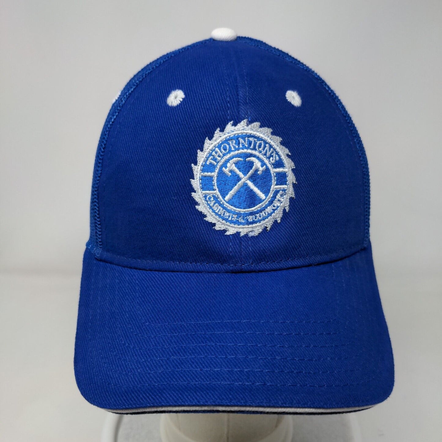 Thorntons Snapback Trucker Hat Blue OS Adjustable Mesh Embroidered Back Otto