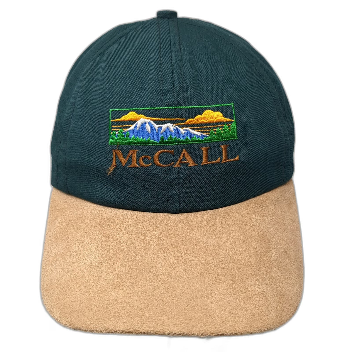 Imperial Baseball Cap Green One Size Suede Brim Leather Strap McCall Idaho Hat