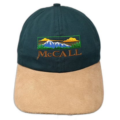 Imperial Baseball Cap Green One Size Suede Brim Leather Strap McCall Idaho Hat