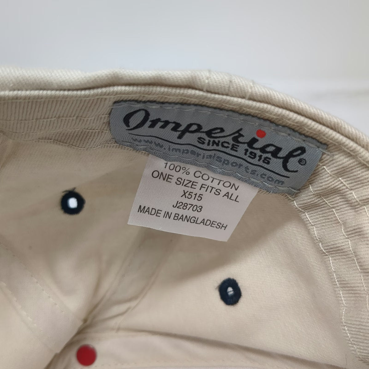Imperial Baseball Cap Beige One Size 2021 US Open Torrey Pines Hat Strapback