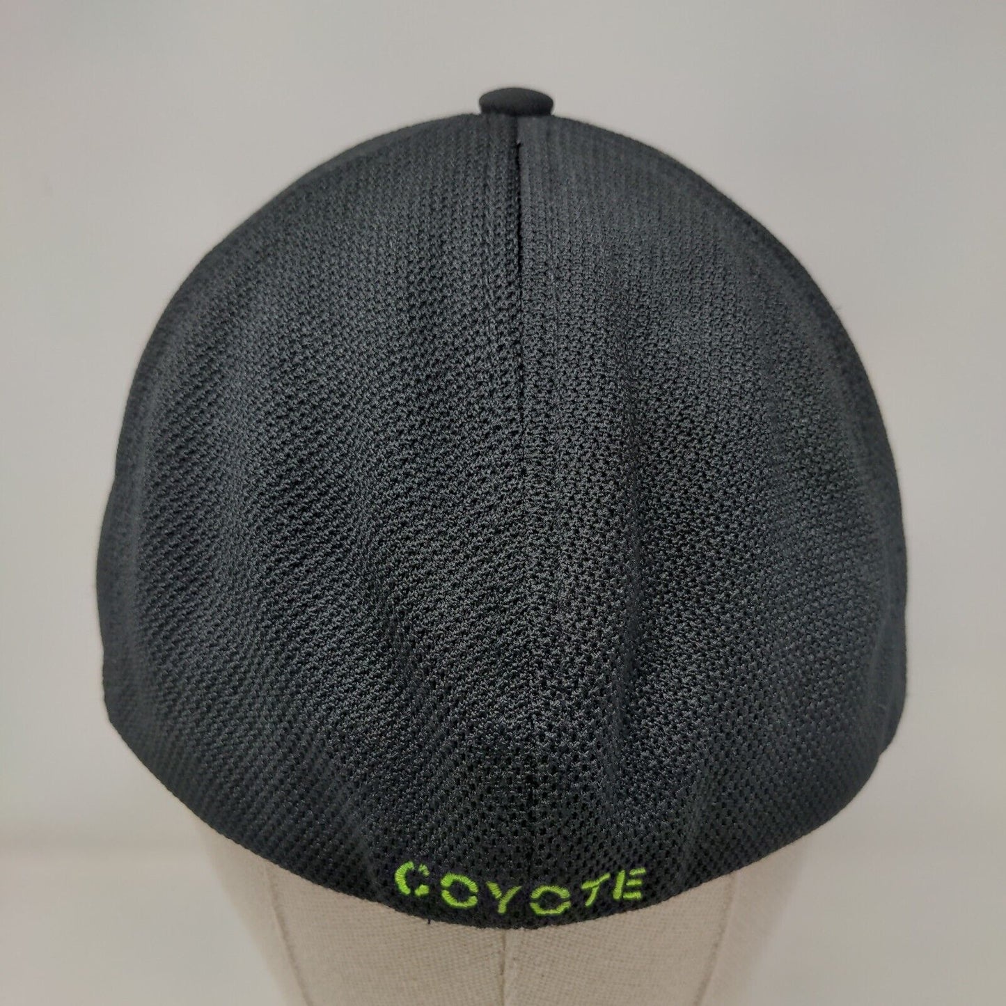 '47 Coyote Fitted Hat Black M/L Stretch Fit Breathable Vented Holes 6 Panel