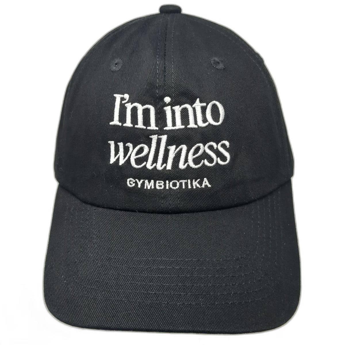 Cymbiotika I'm Into Wellness Hat Black One Size Baseball Cap Slideback Strap