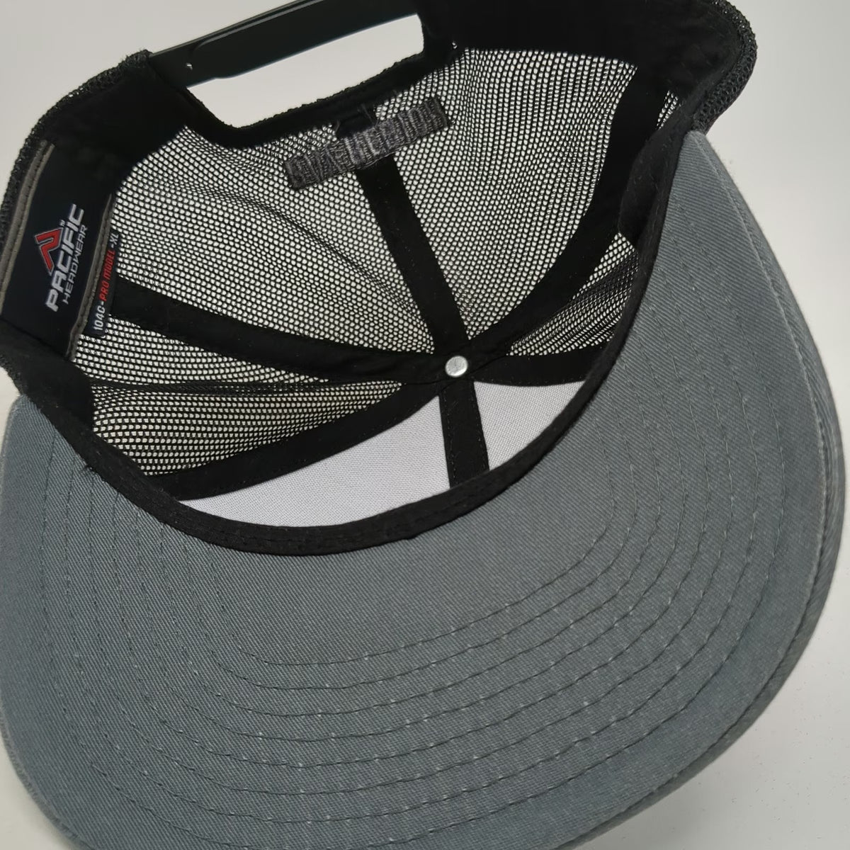 Pacific Headwear Trucker Hat Gray Black XL IBEW Local 1245 Bay Region Snapback