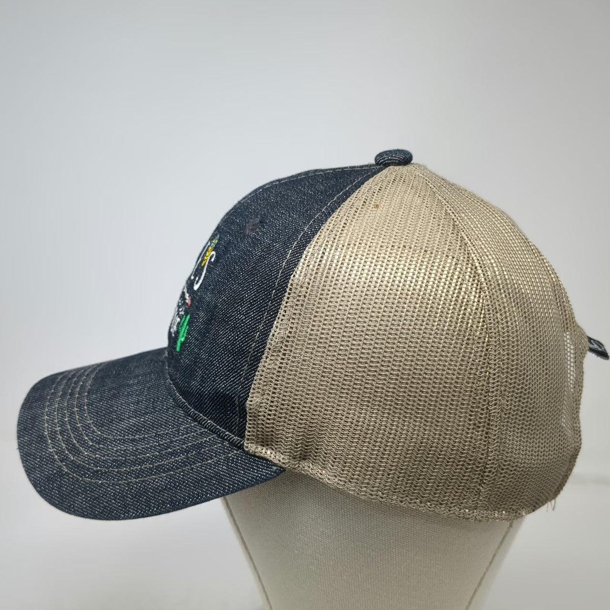 Outdoor Baseball Cap Blue One Size Mesh Back Denim Strapback Boutique Arrow Hat
