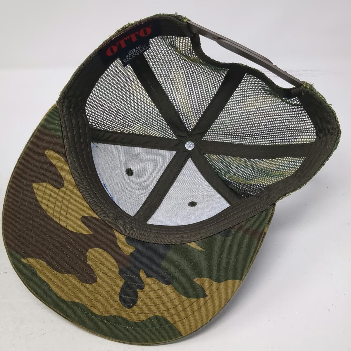 OTTO Southern Tire Mart Trucker Hat Green Snapback One Size Mesh Camo Logo