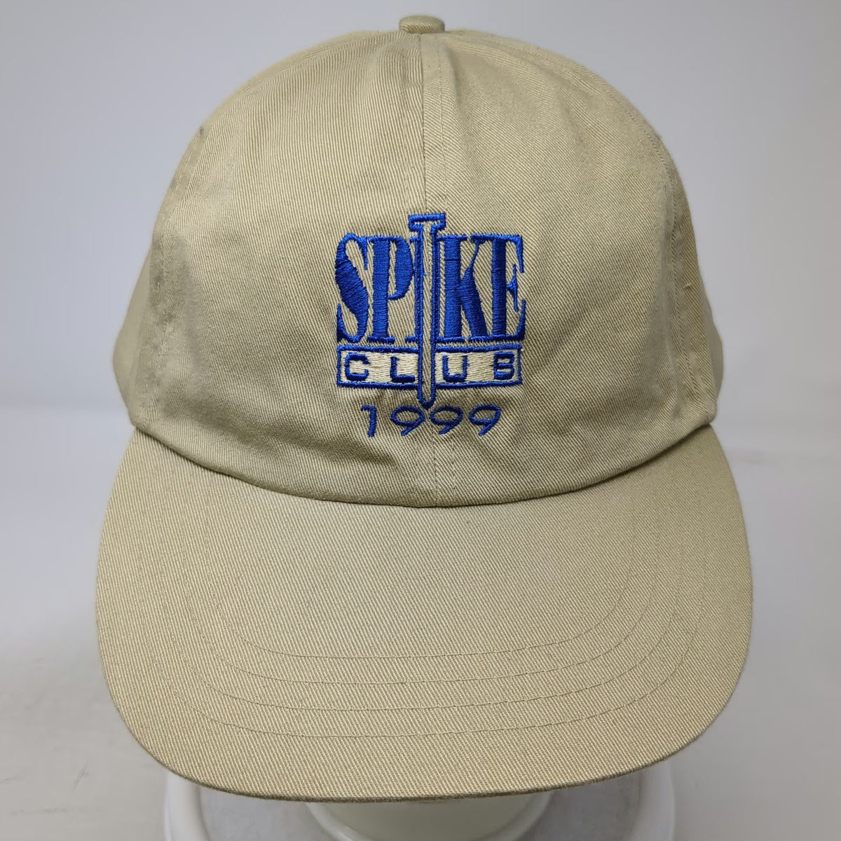 Cotton Deluxe Caps Spike Club Baseball Cap Beige OS Slideback Hat 1999 Vintage