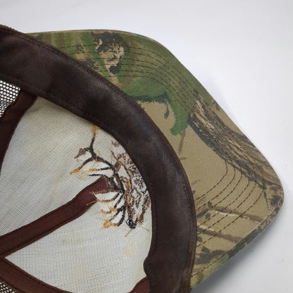 Trucker Hat Brown One Size Camo Elk Pursuit Embroidery Mesh Snapback Hunting