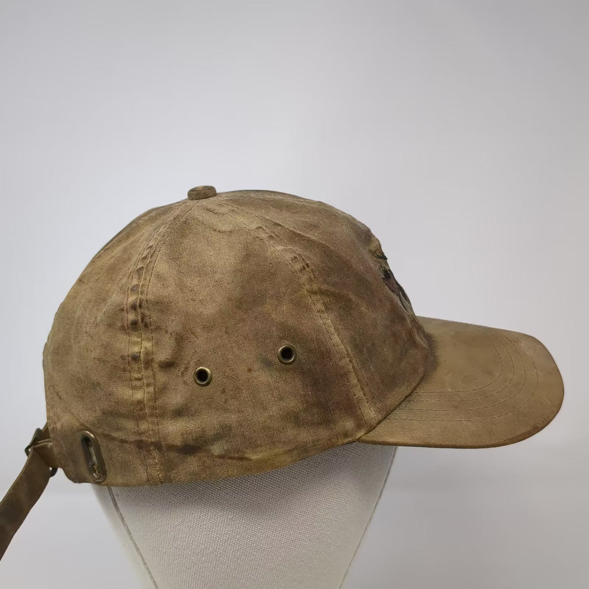 K-P Kenai Alaska Moose Embroidered Brown Cotton Adjustable Slideback Cap OS