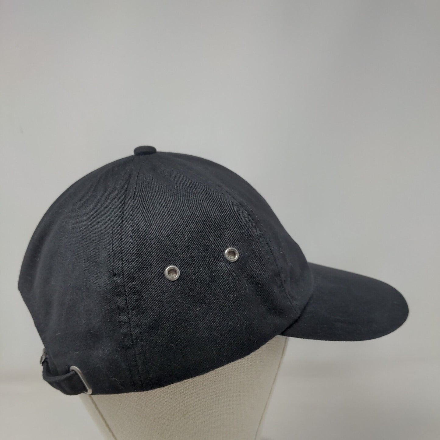 FL Florida Slideback Hat Black OSFA Adjustable Embroidered Vented Holes 6 Panel