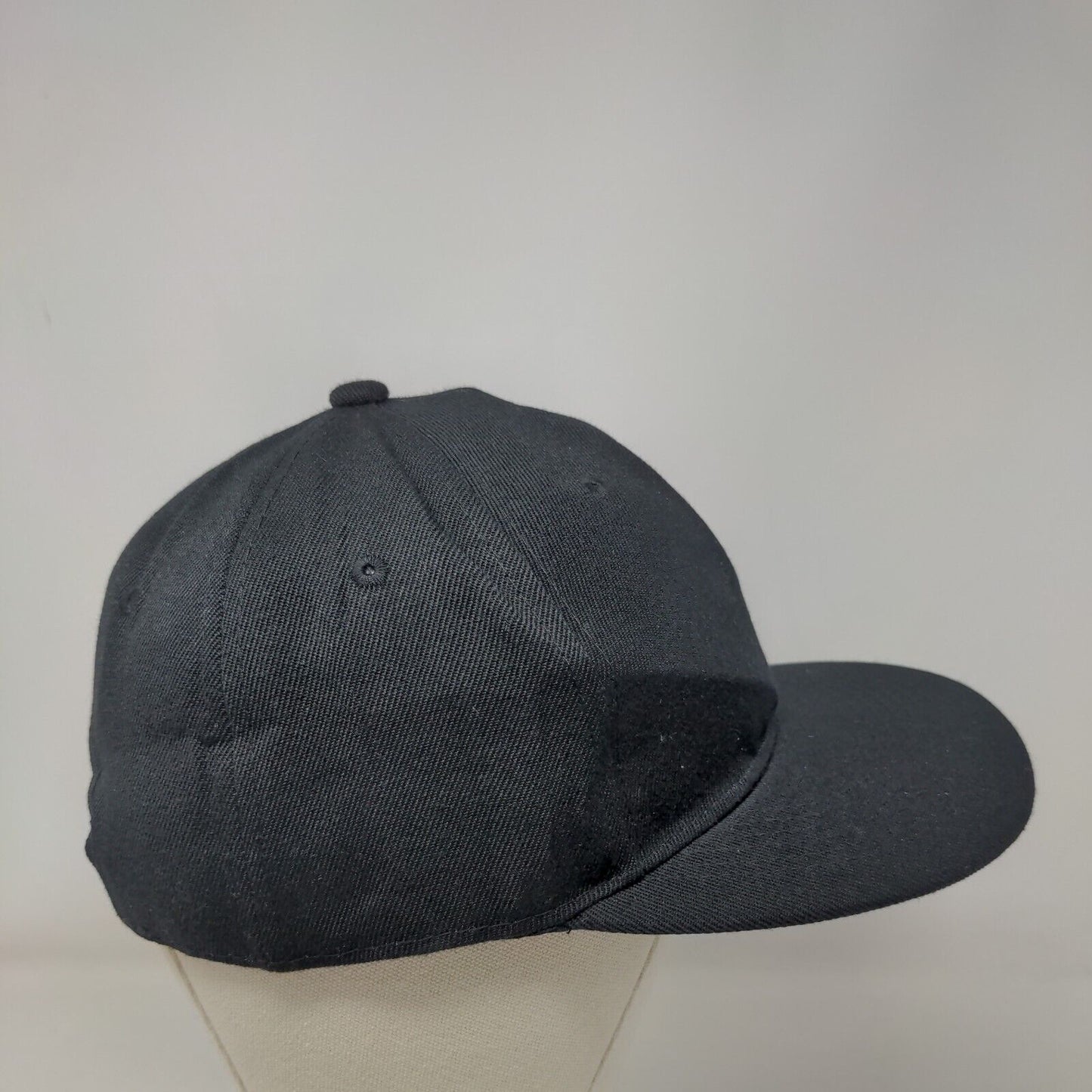 Unbranded Snapback Hat Solid Black One Size Adjustable Blank 6 Panel