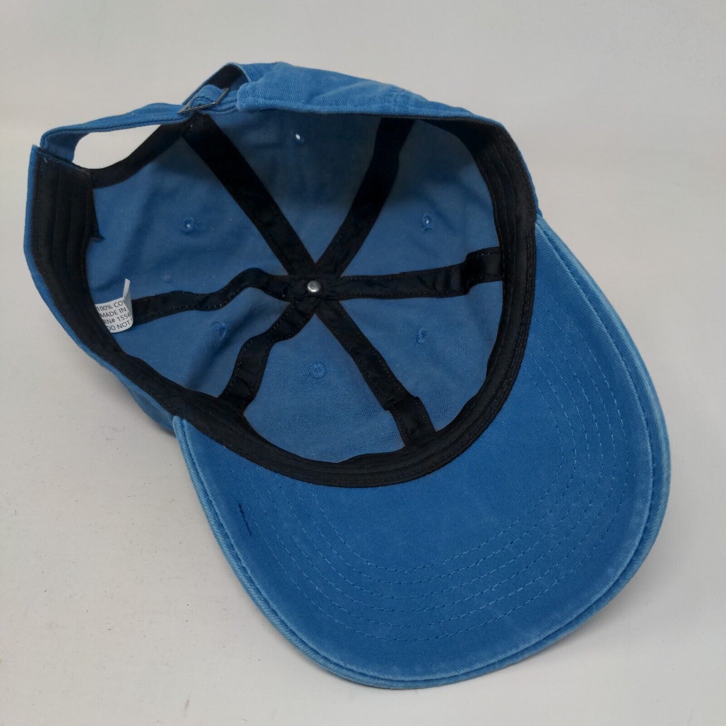 Unbranded Slideback Hat Blue One Size Adjustable 6 Panel Vent Holes Blank