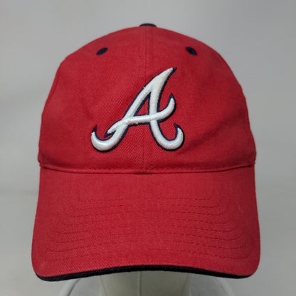 MLB Atlanta Braves Strapback Hat Red OSFA Embroidered Logo Adjustable
