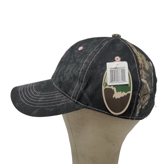 Mossy Oak Women's Strapback Hat Black Camo Size OSFM W/Tags Pink Accents