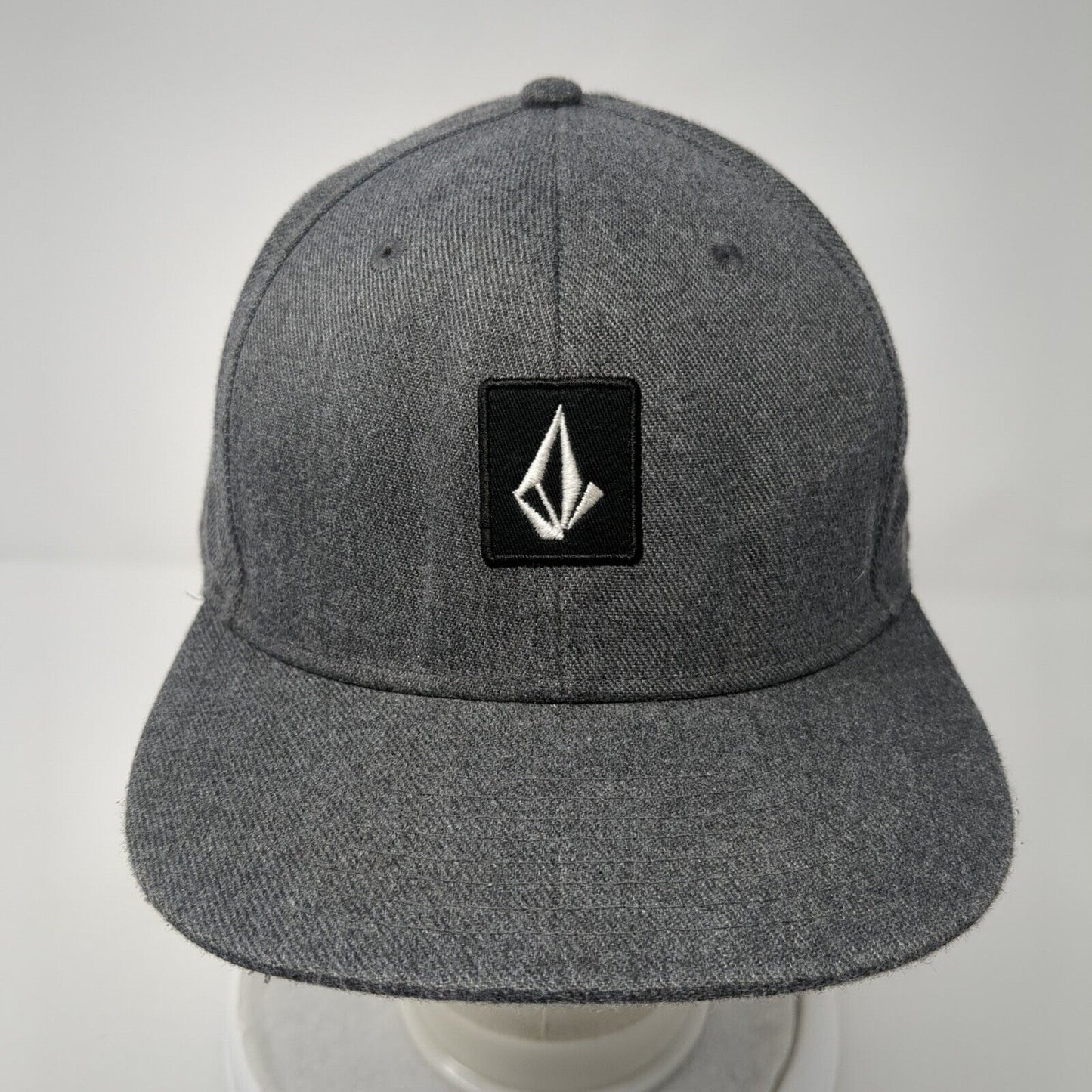 Volcom Snapback Hat Gray One Size Adjustable Embroidered 6 Panel Polyester