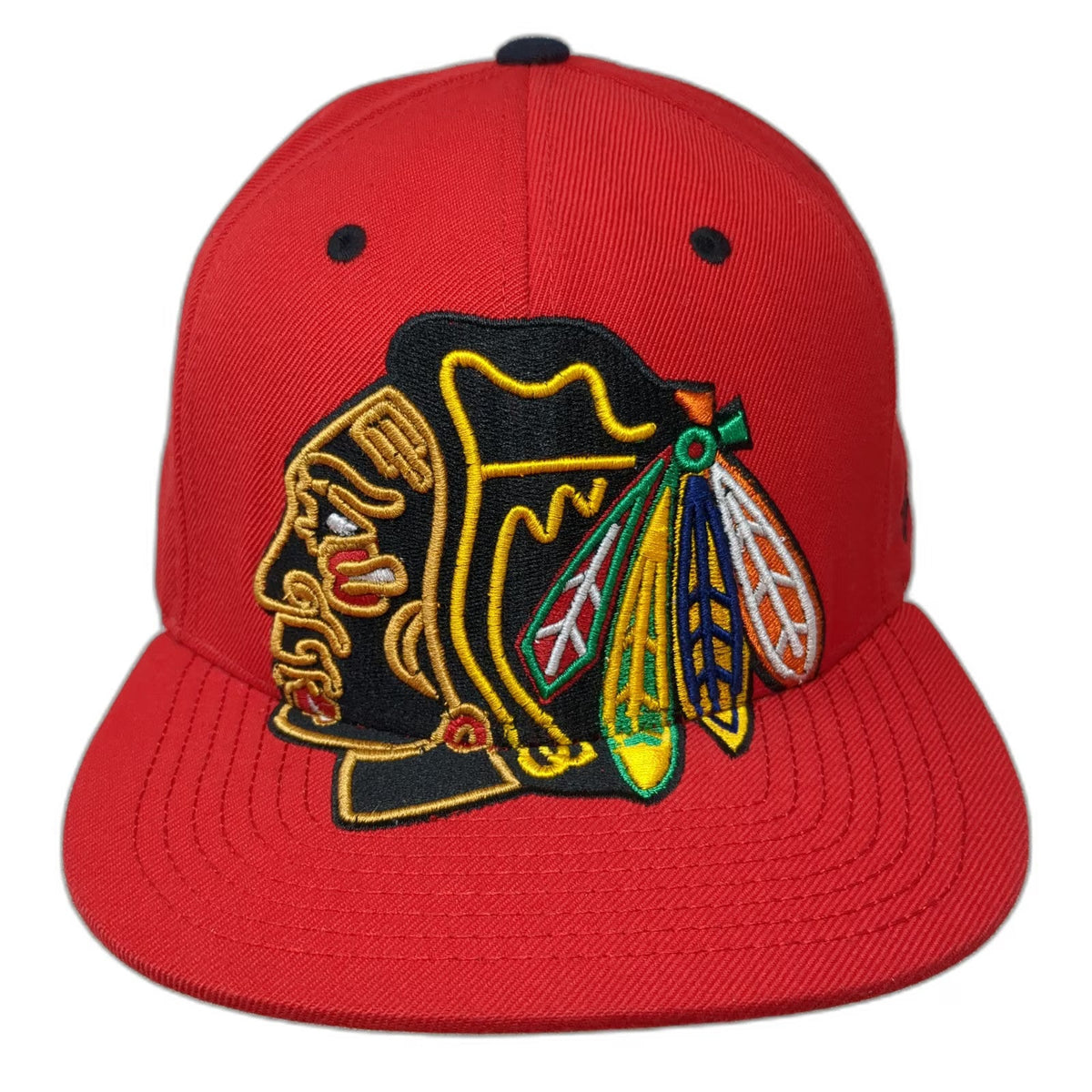 Chicago Blackhawks NHL Zephyr Snapback Red One Size Wool Blend Flat Brim Hat