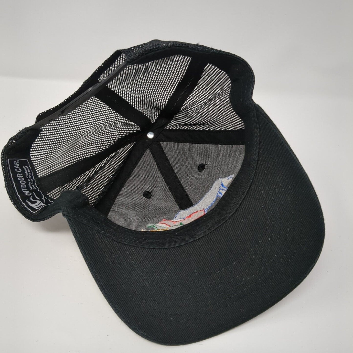 Outdoor Cap Trucker Hat Black One Size Mesh Back Embroidered Sunglo