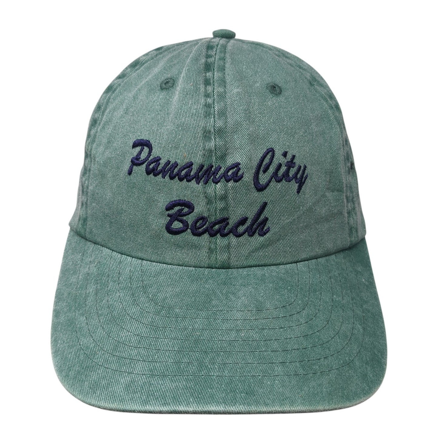 Panama City Beach Strapback Hat Green One Size Adjustable Shade Shack