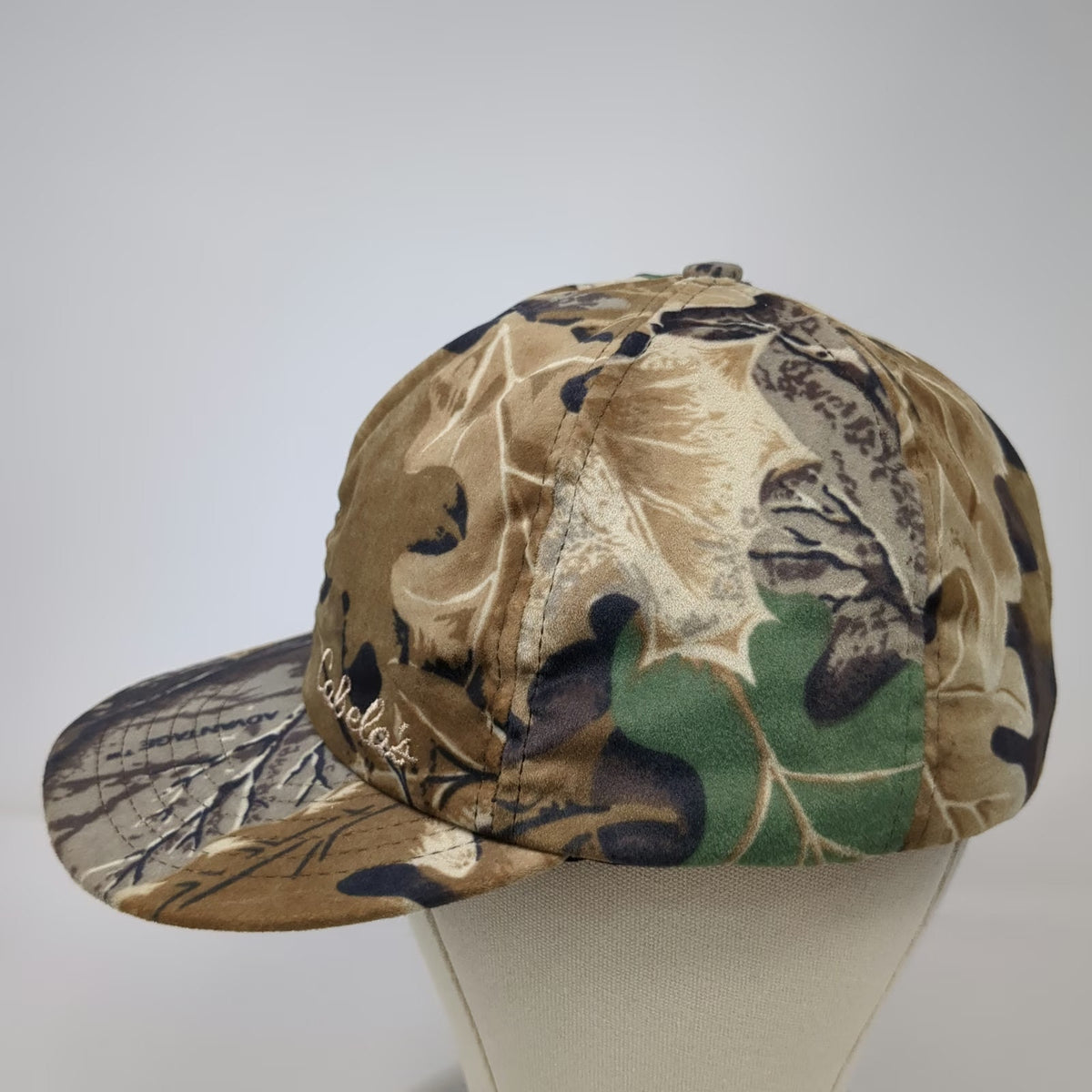 Cabela's Baseball Cap Brown Camo L Ear Flaps Advantage Hunting Woods Outdoor Hat