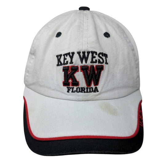 Key West Florida USA Slideback Hat White One Size Embroidered 6 Panel