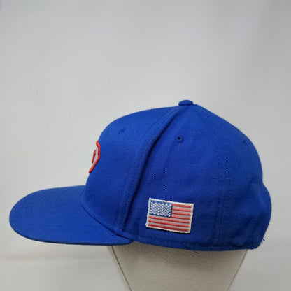 P Initial Snapback Hat Blue One Size Adjustable Embroidered Vented Holes Otto