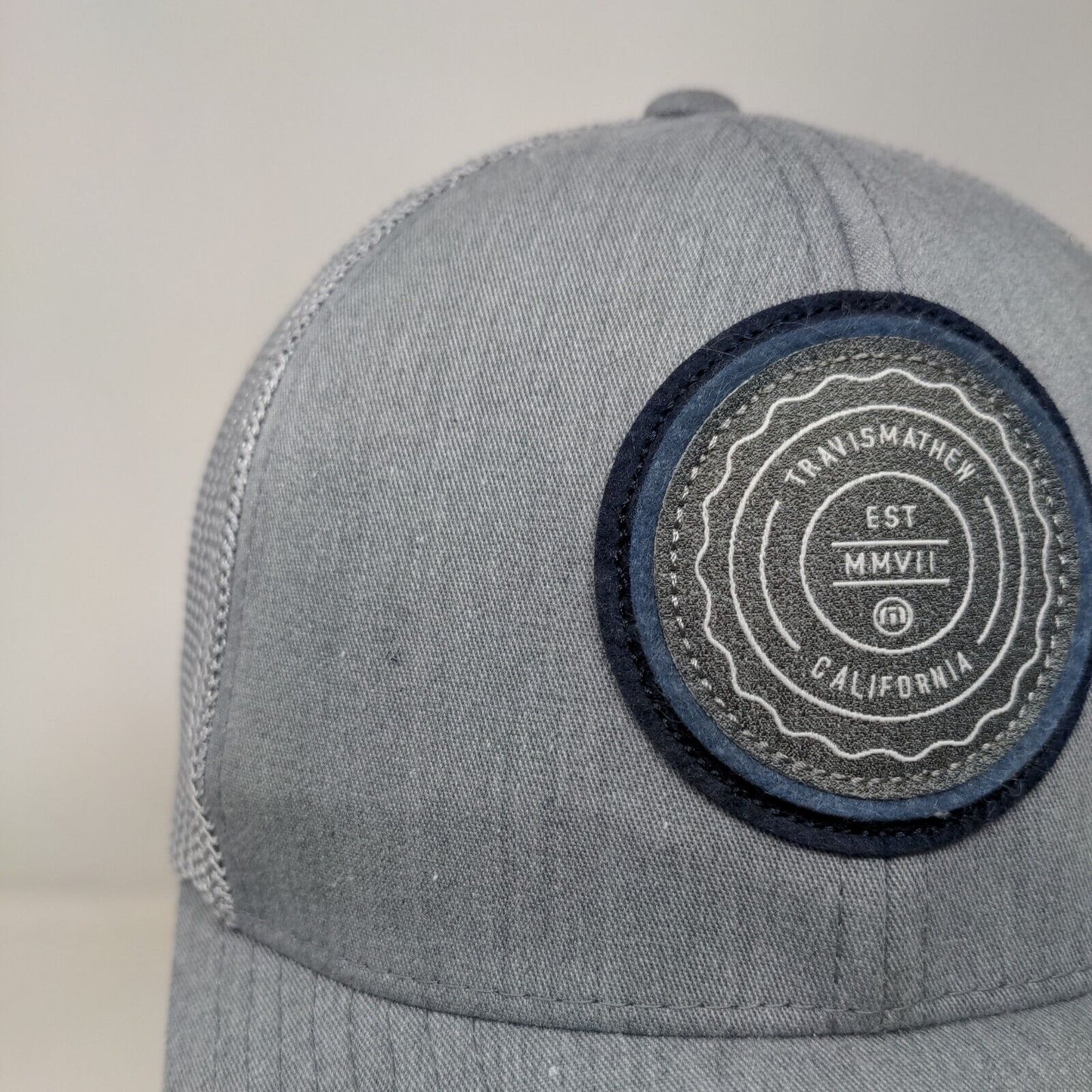 Travis Matthew California Est MMVII Snapback Trucker Hat Gray OS 110 Mesh Back