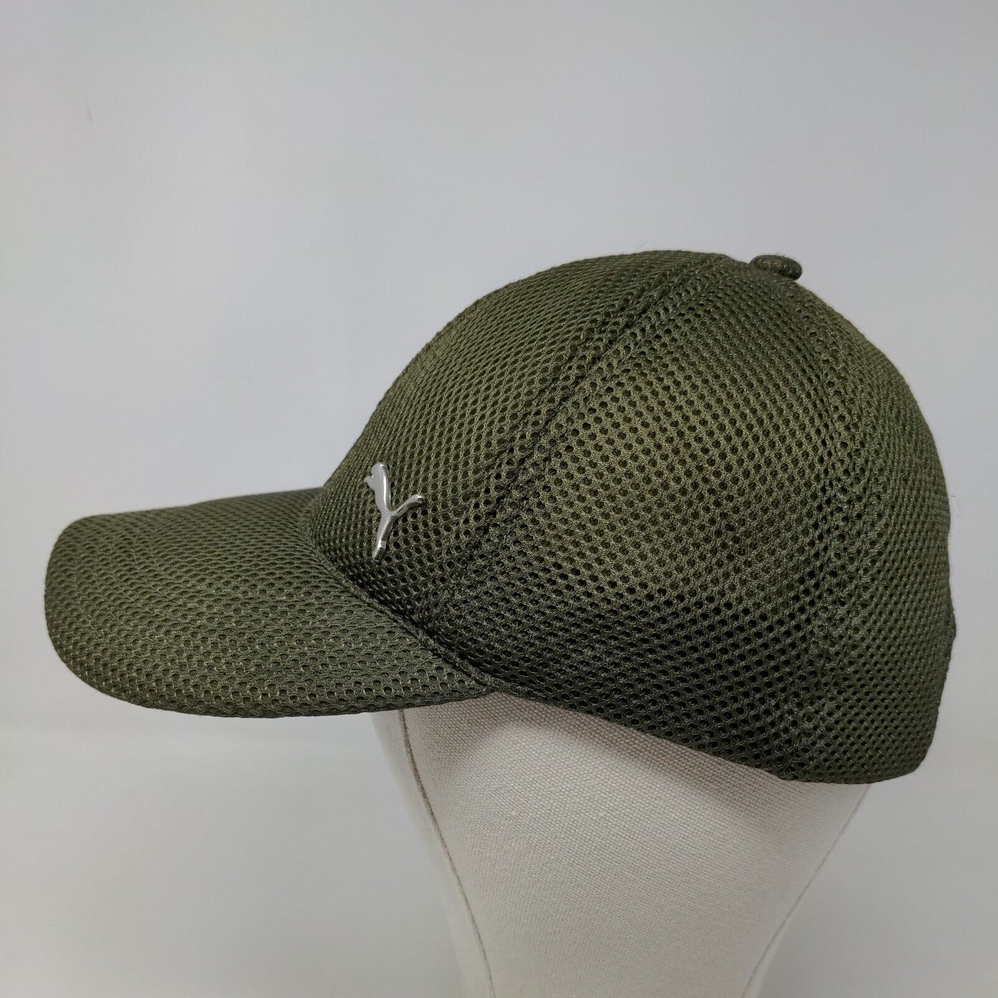 Puma Men's Slideback Hat Green Adjustable 3D Shiny Logo Mesh Cap