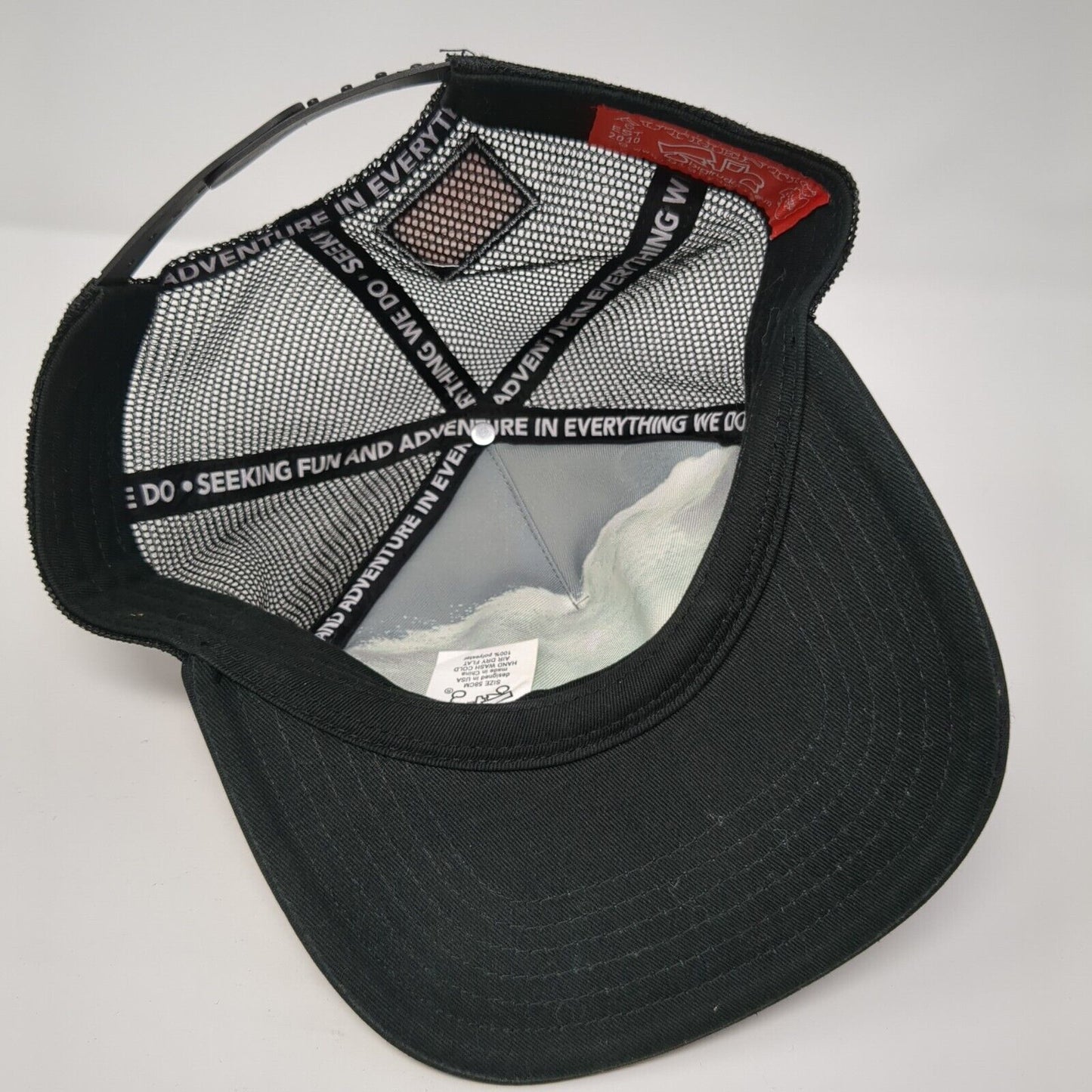 Bigtruck Snapback Trucker Hat Black 58cm Adjustable Mesh Back Polyester