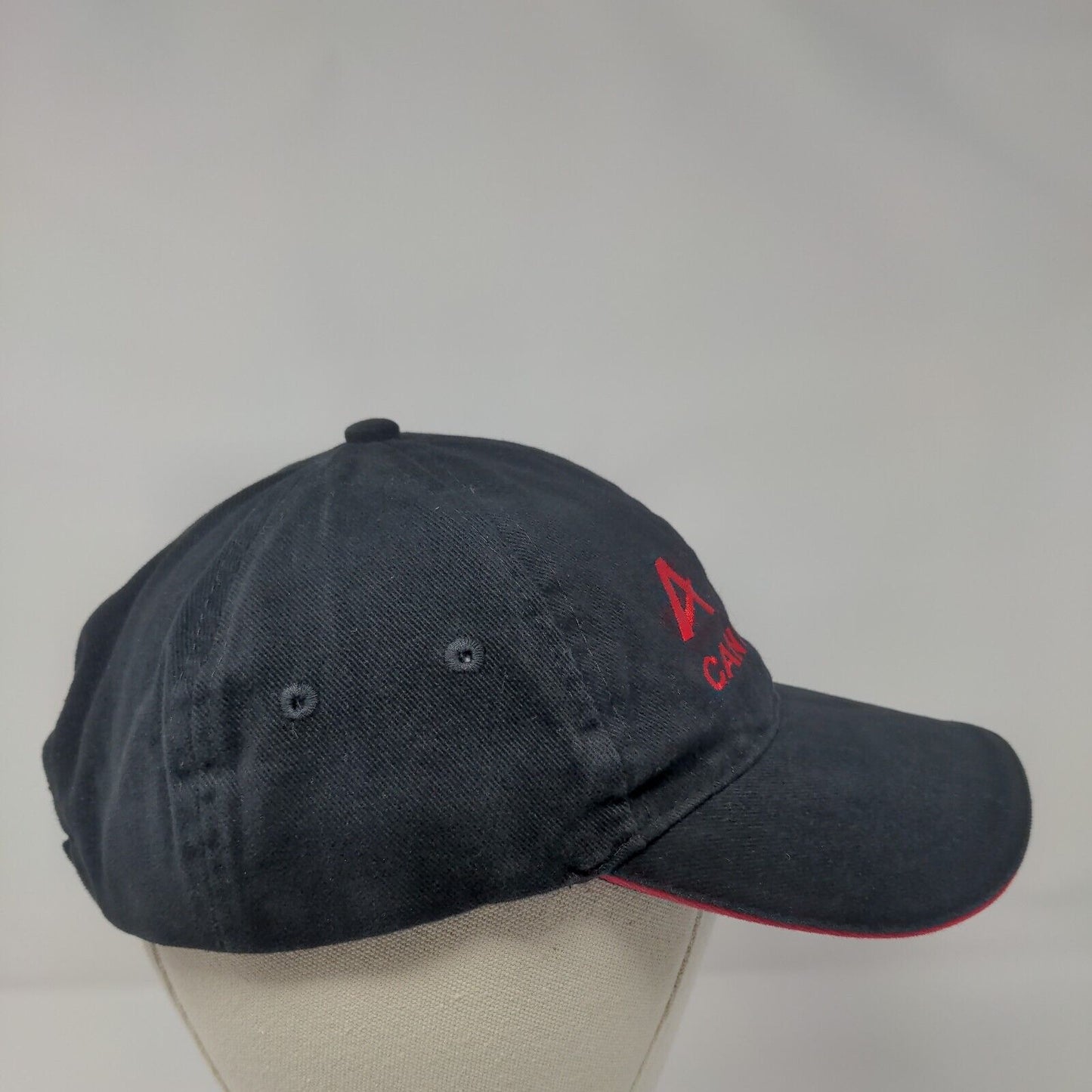 Canberra Strapback Hat Black One Size Embroidered Fahrenheit 6 Panel