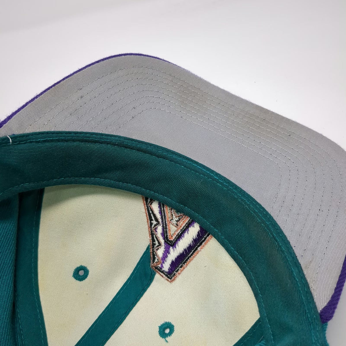 Arizona Diamondbacks MLB OC Snapback Hat Green Purple OSFM Gray Underbrim Logo