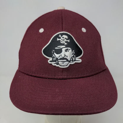 OC Sports Pro Series Men's Fitted Hat Burgundy Size S/M Embroidered Pirate Logo