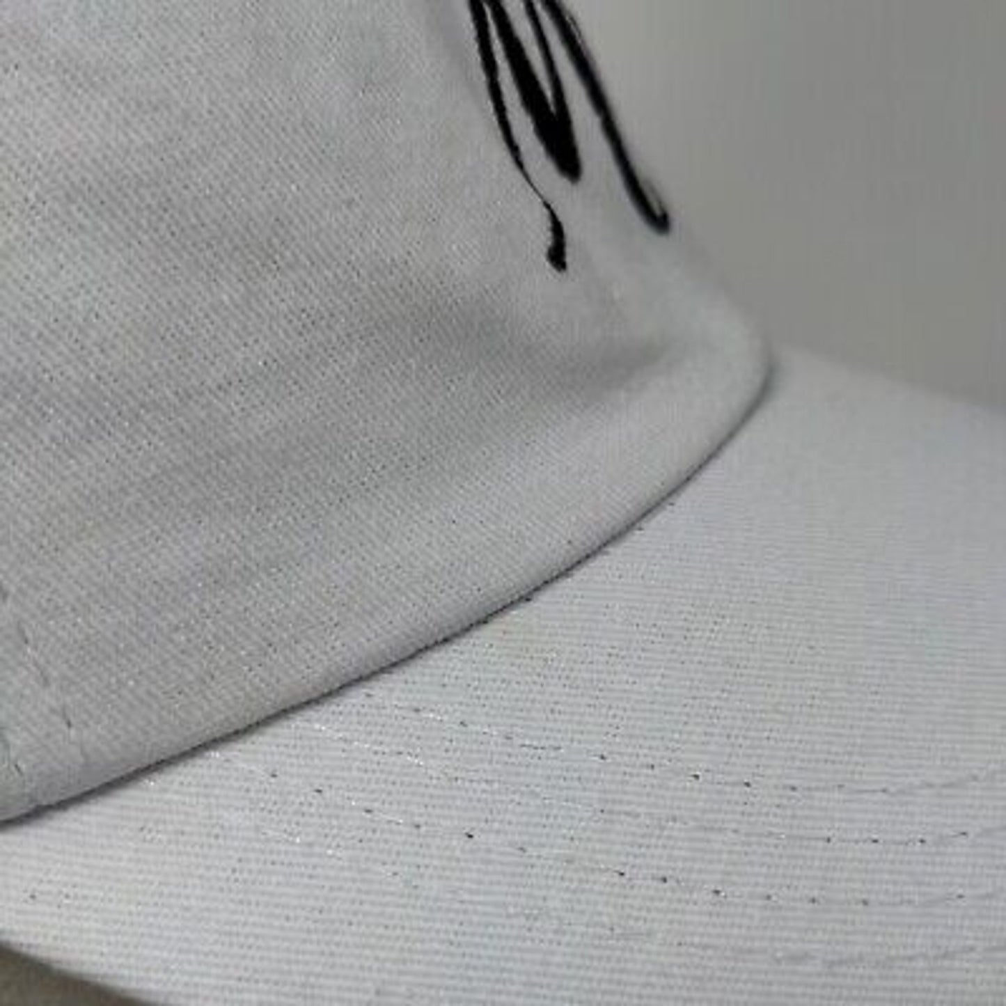 Mrs. Slideback Hat White One Size Adjustable Embroidered Vented Holes Cotton