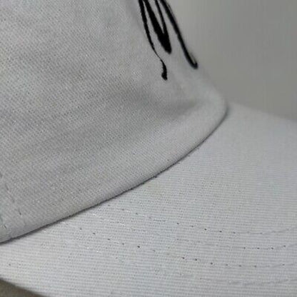 Mrs. Slideback Hat White One Size Adjustable Embroidered Vented Holes Cotton