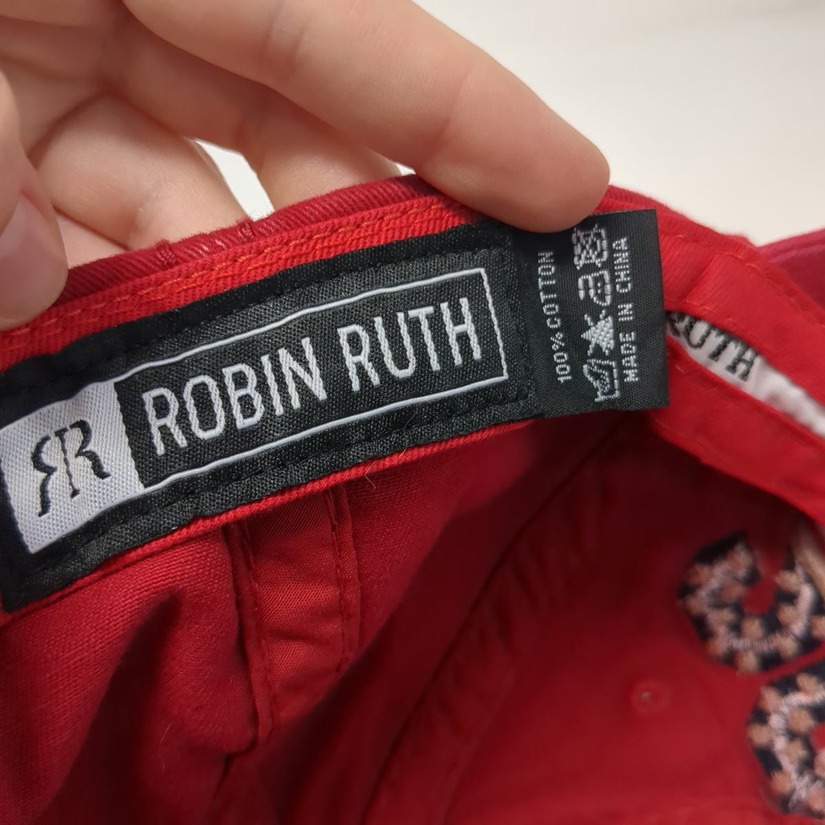Robin Ruth Baseball Cap Red One Size 2026 USA Flag Distressed America Hat