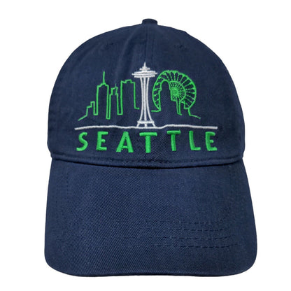 Seattle Shirt Company Men's Slideback Hat Blue Embroidered Logo Cotton