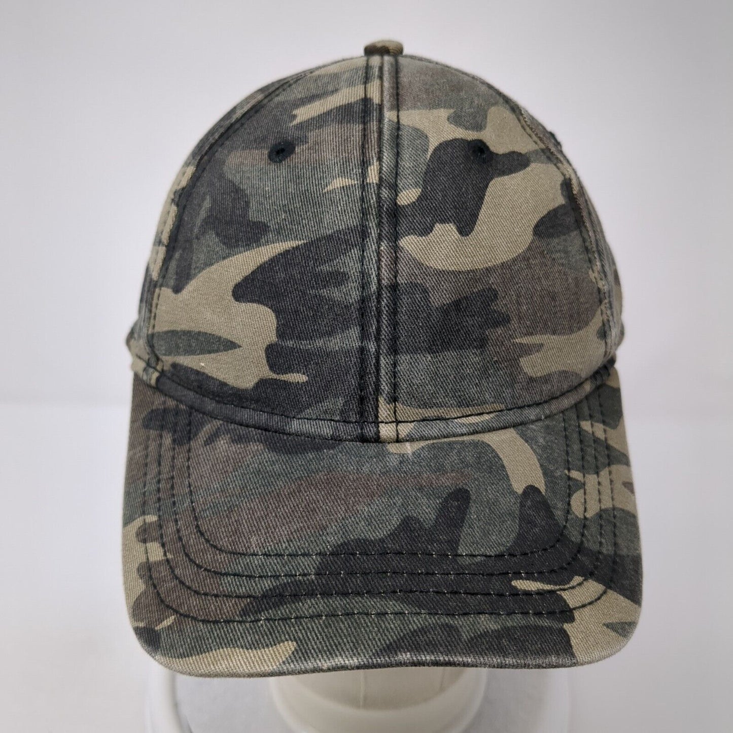 George Strapback Hat Camouflage One Size Adjustable Vented Holes 6 Panel Blank