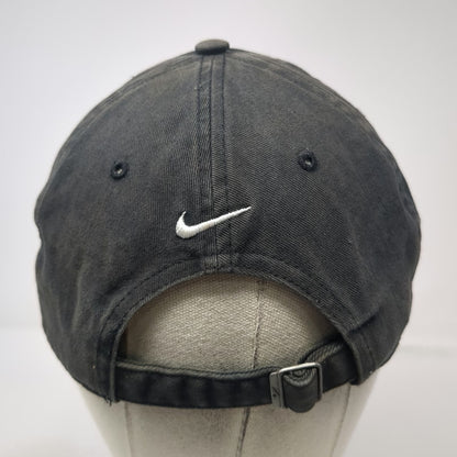 Nike Baseball Cap Black White One Size Swoosh Cotton Slideback Embroidered Hat