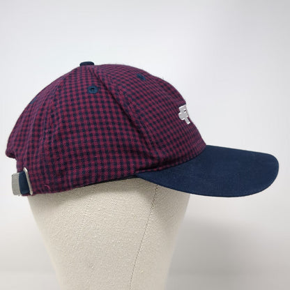 Port Authority Baseball Cap Blue Red One Size Gingham FMC Logo Cotton Hat